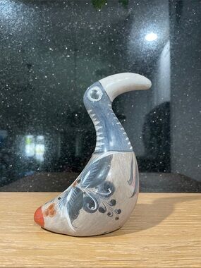 Tonala Folk Art Bird Mexican Hand Painted Colorful Ceramic